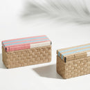 Wine Box | Cotton Jute and Upcycled Plastic | Beige & Blue