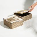 Storage Box | Cotton Jute and Upcycled Plastic | White & Gold