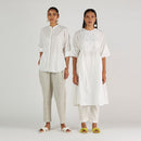 Pure Cotton Chikankari Shirt | White