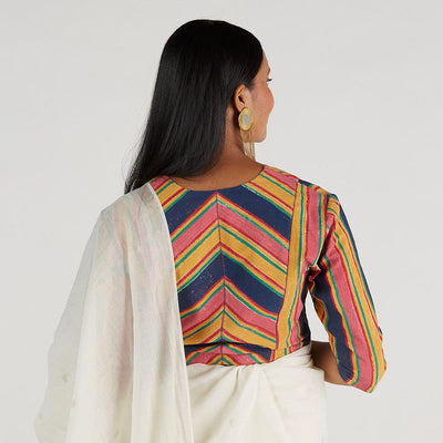 Cotton Blouse | Block Printed Handloom Malkha | Multicolor