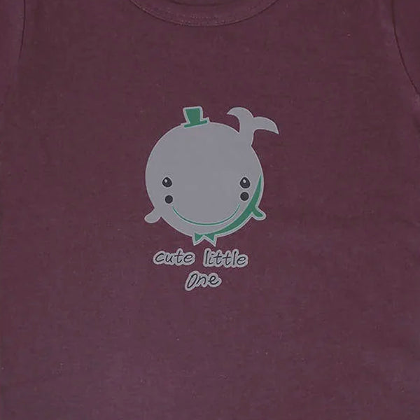 Organic Cotton T-shirt & Short Set for Baby | Burgundy & Grey