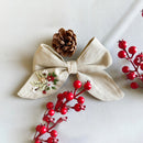 Cotton Linen Hair Bow Clip for Kids | Beige