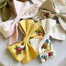 Cotton Linen Hair Bow Clip for Kids | Yellow