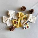 Bow Hair Clip for Girls | Hair Accessories | Cotton Linen | Multicolour | Set of 3