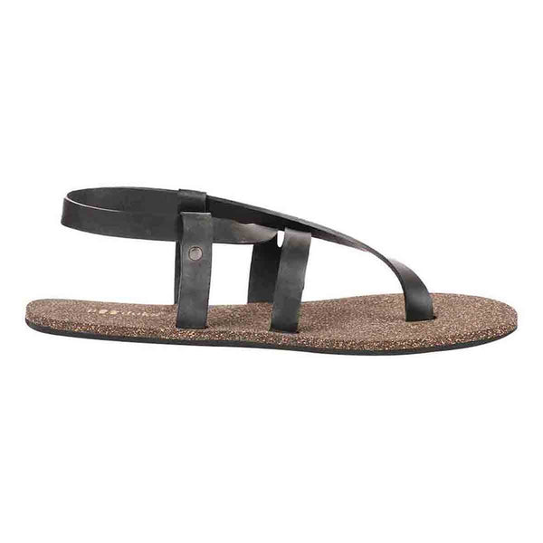 Cork Flat Sandals for Men | Solo-Strap | Waterproof | Black