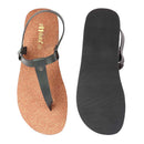 Cork Flat Sandals for Men | T-Strap | Waterproof | Brown