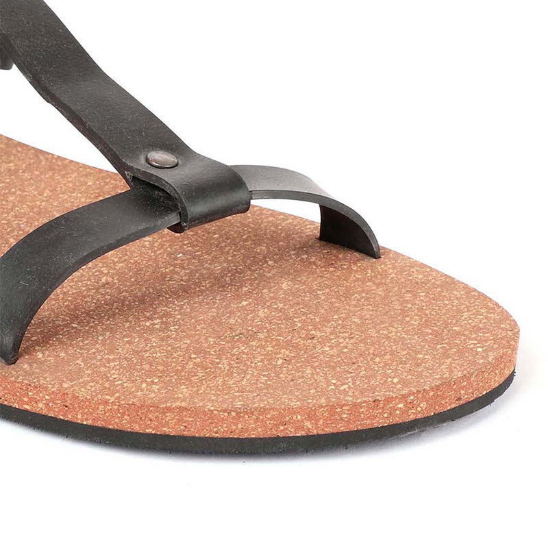 Cork Flat Sandals for Men | Nat T-Strap | Waterproof | Brown