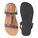 Cork Flat Sandals for Men | Nat T-Strap | Waterproof | Brown