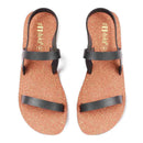 Cork Flat Sandals for Women | Slingback Strap | Waterproof | Brown