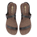 Cork Flat Sandals for Women | Slingback Strap | Waterproof | Black.