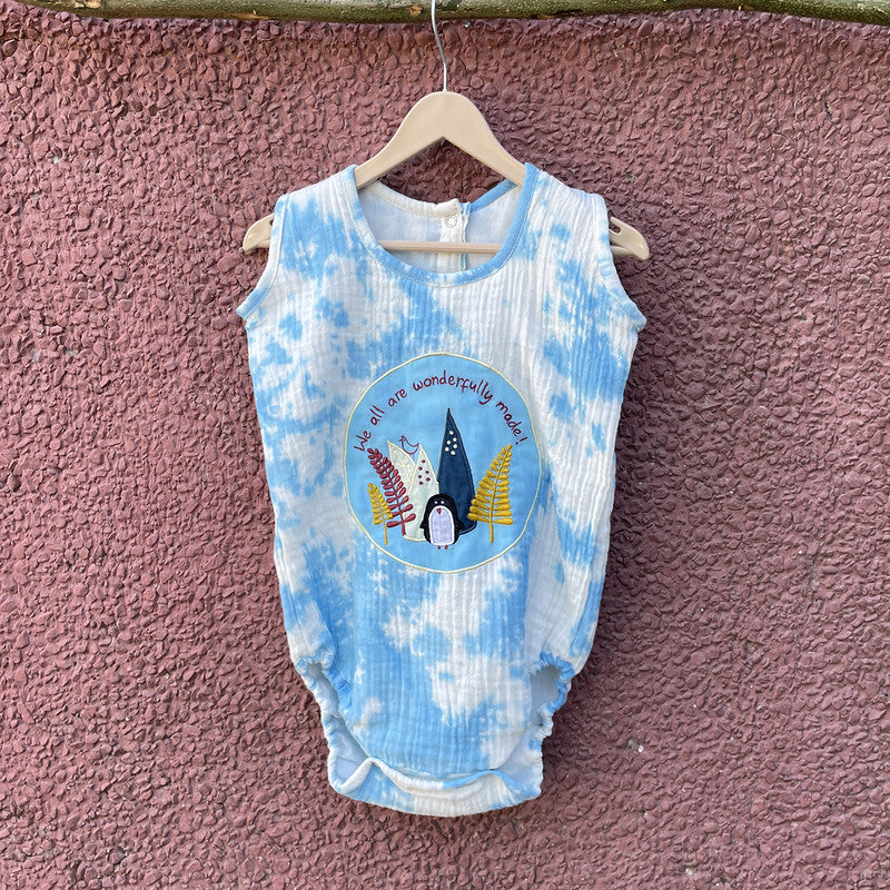 Muslin Cotton Baby Romper | Blue