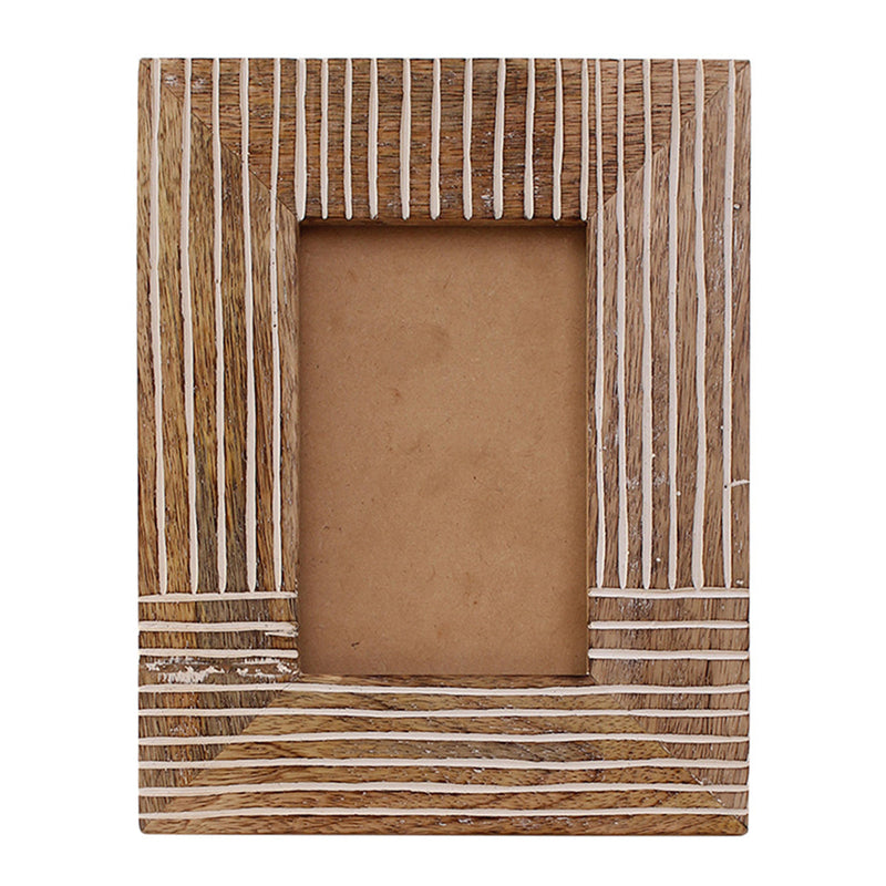Wooden Photo Frame | Brown & White | 24 cm