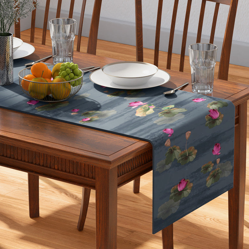 Cotton Table Runner | Printed | Blue