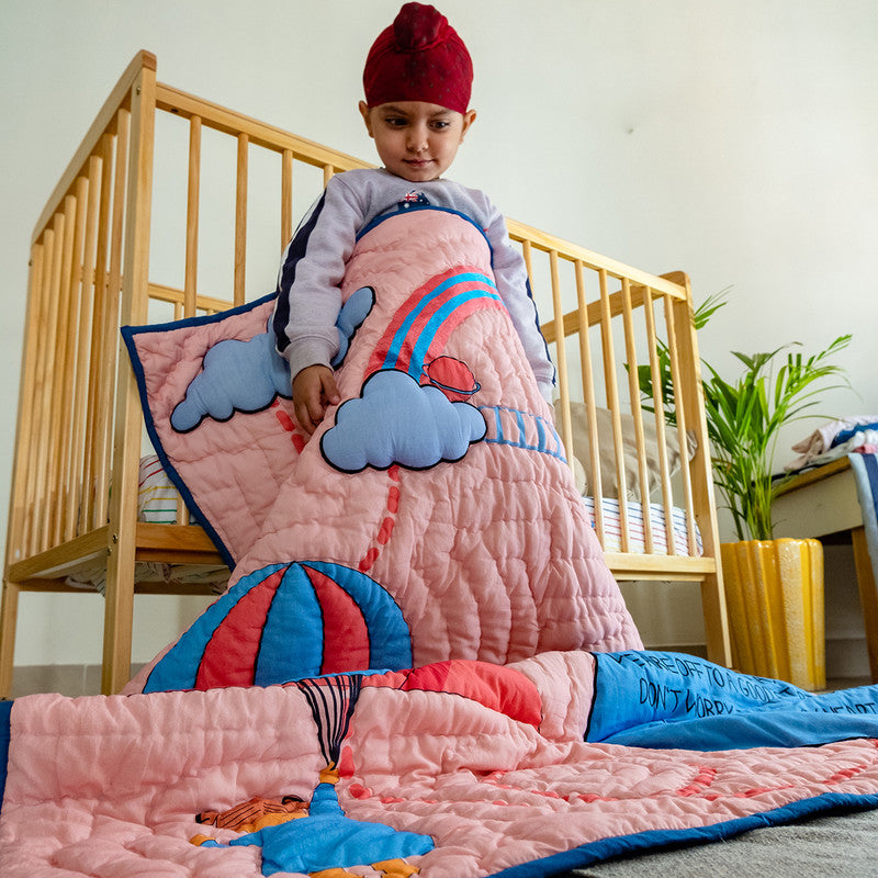 Cotton Cozy Quilt for Kids | Pink