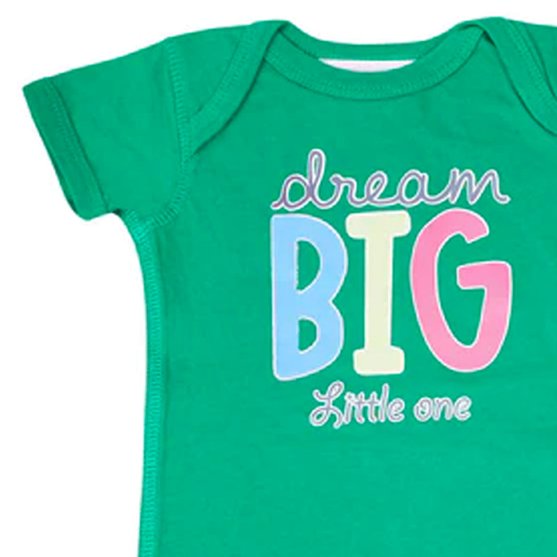 Cotton Baby Romper | Dream Big Print | Green