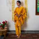 Chanderi Silk Kaftan Set | Mustard