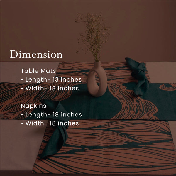 Hemp Table Linen Set | Tablet Mats | Napkins | Dark Green