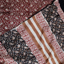 Mulmul Cotton Saree | Bagru Print | Red & Beige