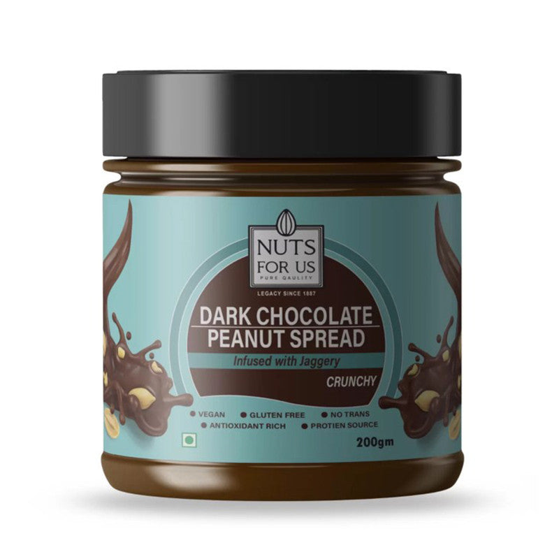 Dark Chocolate Peanut Spread | Crunchy | Protein Source | 200 g