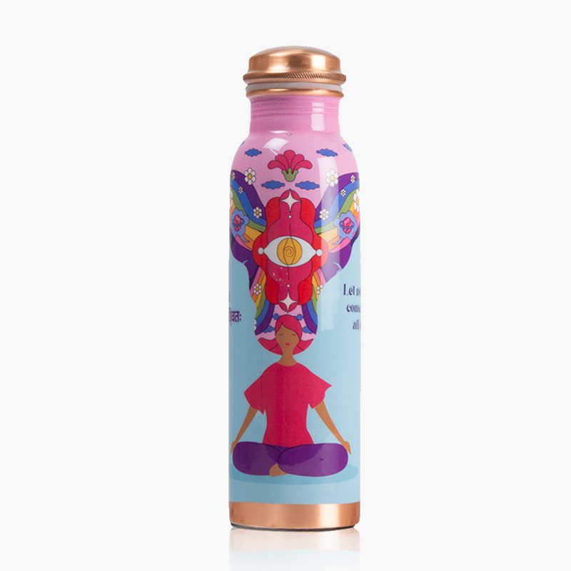 Copper Bottle | School Water Bottle | Pink | 1 Litre
