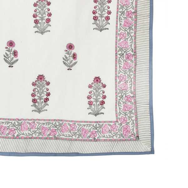 Cotton Dohar | Mulmul Single Bed | AC Blanket | Reversible | Pink & Grey