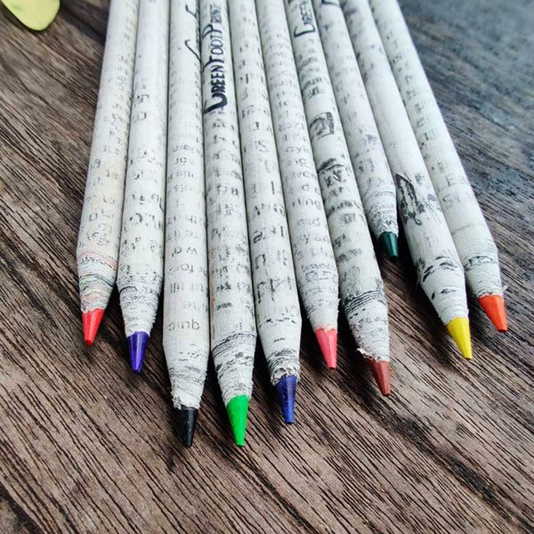 Plantable Seed Colour Pencils | Recycled News Paper | Pack Of 10 X1