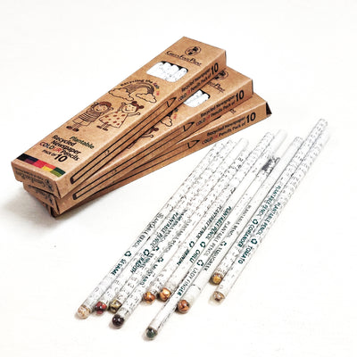 Plantable Seed Colour Pencils | Recycled News Paper | Pack Of 10 X1