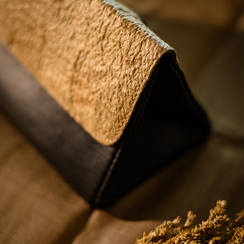 Coconut Leather Sling Bag | Black & Beige