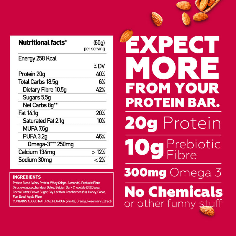 Yoga Bar Protein Bars | Cranberry Blast | 6 Bars | 360 g