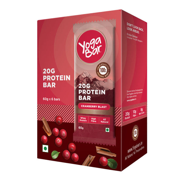 Yoga Bar Protein Bars | Cranberry Blast | 6 Bars | 360 g