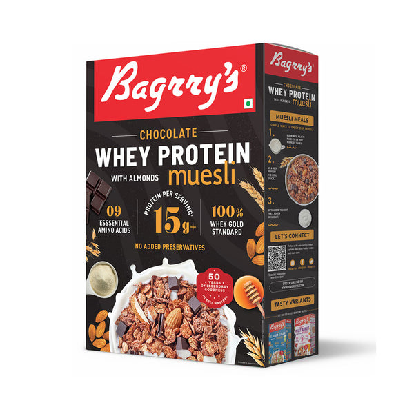 Bagrry's Muesli | Chocolate Muesli | Whey Protein | Breakfast Cereal | 500 g