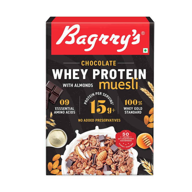 Bagrry's Muesli | Chocolate Muesli | Whey Protein | Breakfast Cereal | 500 g