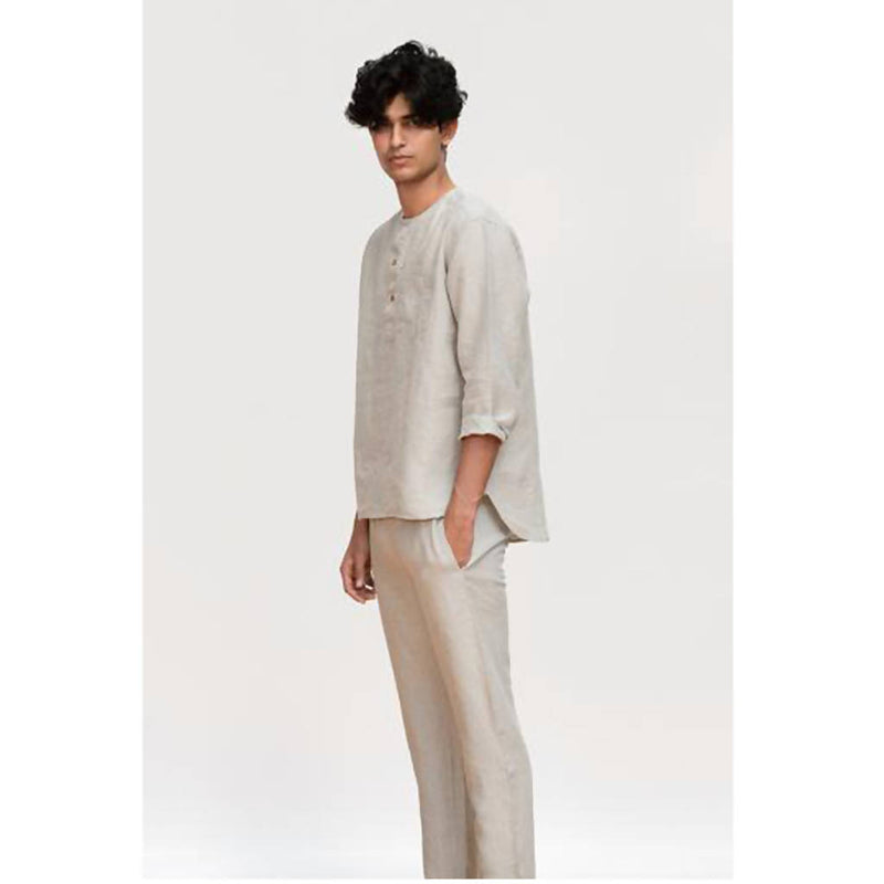 Pure Linen Pyjama Set | Relaxed-fFt | Ecru
