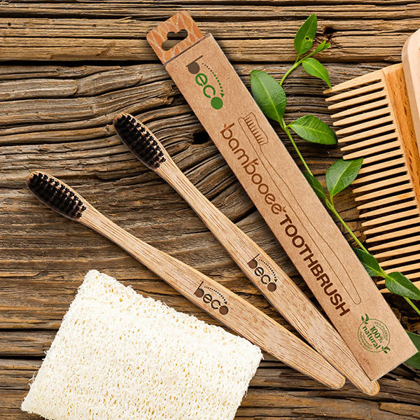 Bristles Bamboo Toothbrush | Charcoal Activated | Pack of 4.