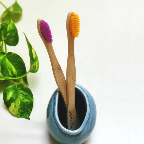 Bamboo Toothbrush | Pack Of 2 with Bamboo Earbuds / Swabs