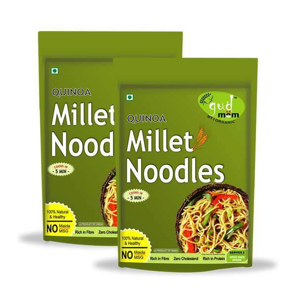 Millet Noodles | Quinoa | Rich In Fibre | Zero Cholesterol | 180 g | Pack of 2