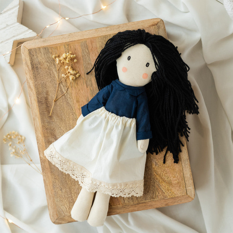 Cotton Rag Doll for Kids | Soft Toy | Black & Blue