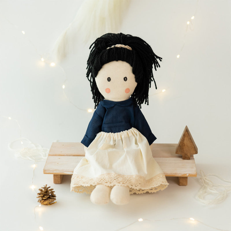 Cotton Rag Doll for Kids | Soft Toy | Black & Blue