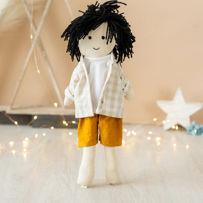 Cotton Rag Doll for Kids | Soft Toy | Black & Yellow