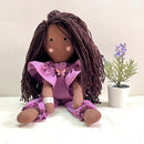 Cotton Rag Doll for Kids | Soft Toy | Brown & Purple