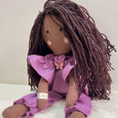 Cotton Rag Doll for Kids | Soft Toy | Brown & Purple