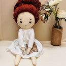 Cotton Soft Toy Doll | Rag Doll | Rust & White | 17 inches