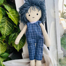 Cotton Rag Doll | Soft Toy Doll | Blue Checks | 17 inches