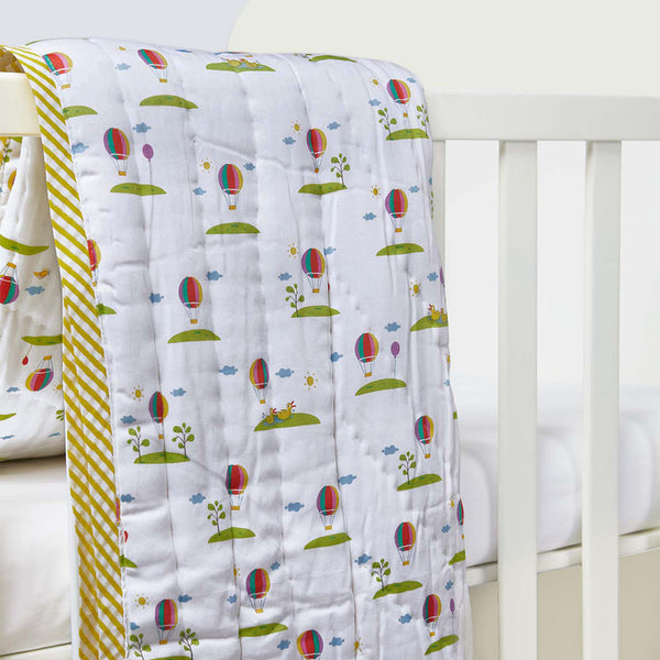 Pure Cotton Kids Quilt | Cozy Hand-Quilted | White