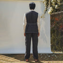 Cotton Co Ord Set | Waist Coat & Pants | Unisex | Black