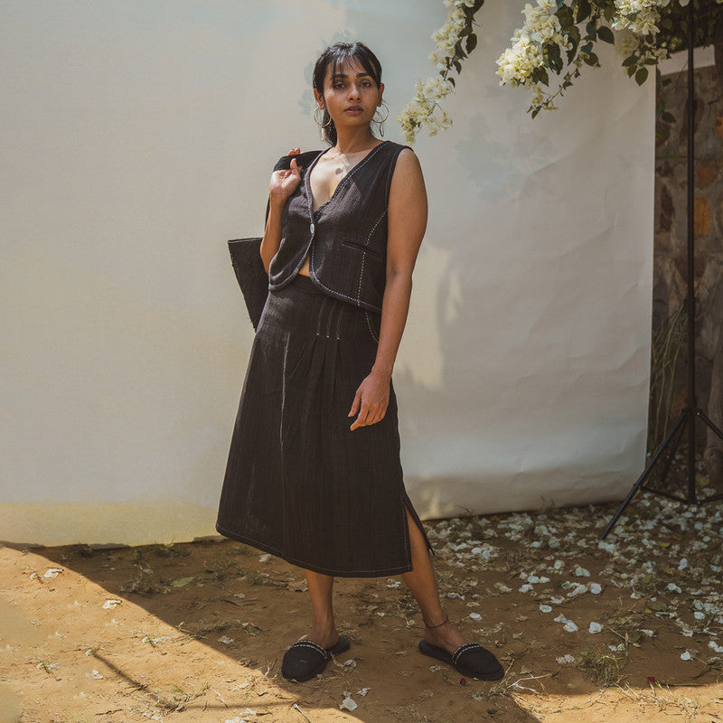 Women Skirt | Kala Cotton Long Skirt | Black