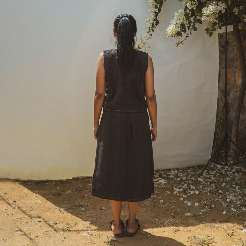 Women Skirt | Kala Cotton Long Skirt | Black