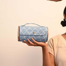 Clutches for Women | Round Clutch Bag | Re-Claimed Wood | Single Sleeve | Sky Blue