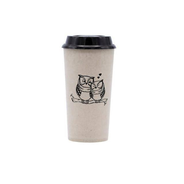 Eco-Friendly Rice Husk Coffee Cup | Owl Design