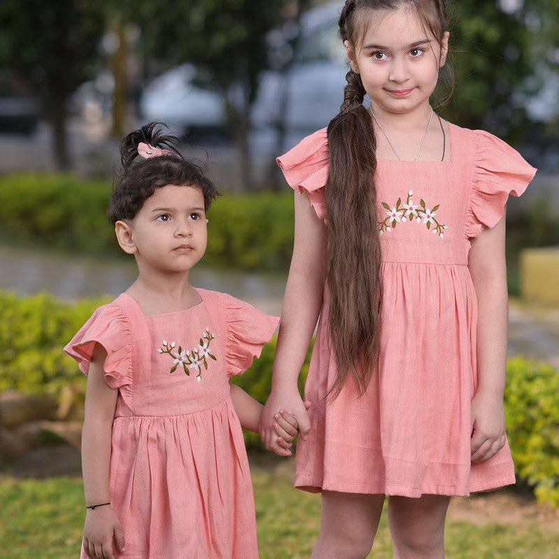 Birthday Dress | Linen Dress for Kids | Pink